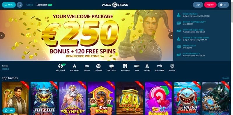 Einzahlungen und Auszahlungen per PlatinCasino App
