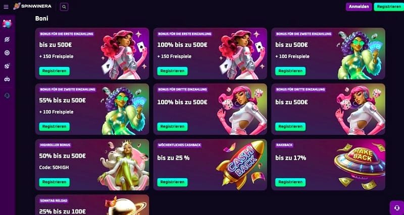 Ein- und Auszahlungen bei Spinwinera: Konditionen im Check